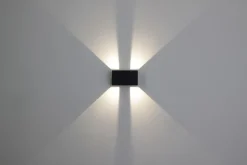 LED Wandlampe außen Aluminium Up Down IP54 B:17,3 cm