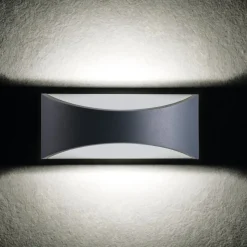 LED Wandlampe Außen Aluminium IP54 Schwarz Up Down