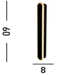 LED Wandlampe Außen Metall IP65 H:60 cm Schwarz Modern