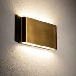 LED Wandlampe außen Up Down Aluminium IP54 in Messing