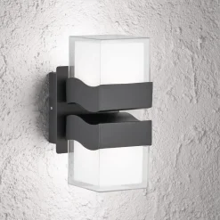 LED Wandlampe außen Up Down eckig IP54 Schwarz