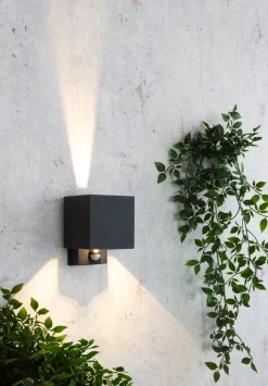 LED Wandlampe Bewegungssensor Anthrazit Up Down IP54