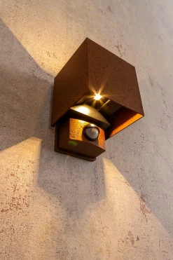 LED Wandlampe Bewegungssensor Rostbraun Up Down IP54