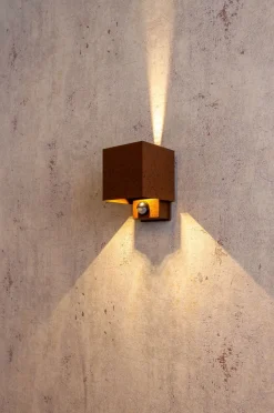 LED Wandlampe Bewegungssensor Rostbraun Up Down IP54