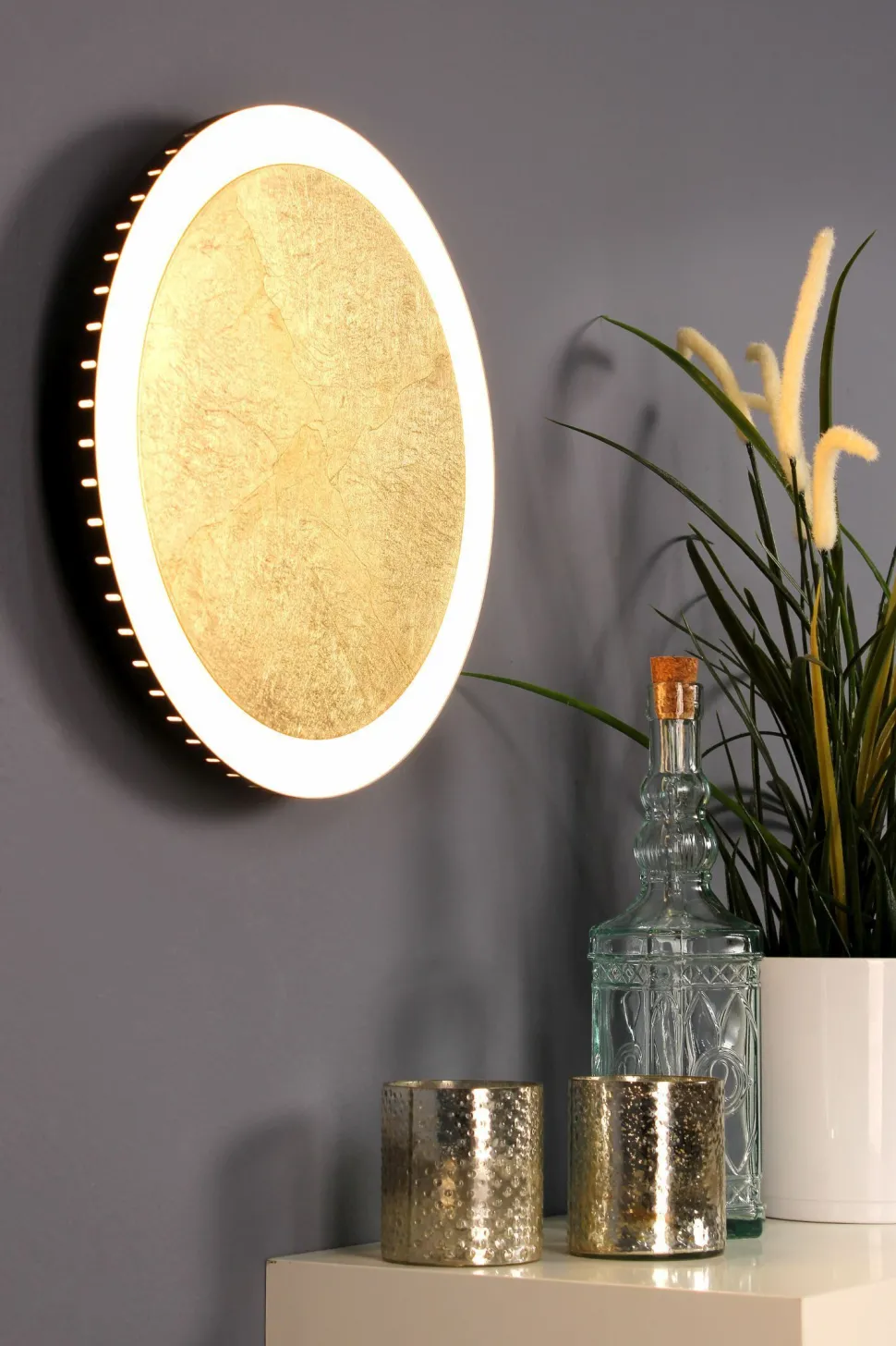 LED Wandlampe Gold Schwarz rund Ø40 cm 3500 K dimmbar