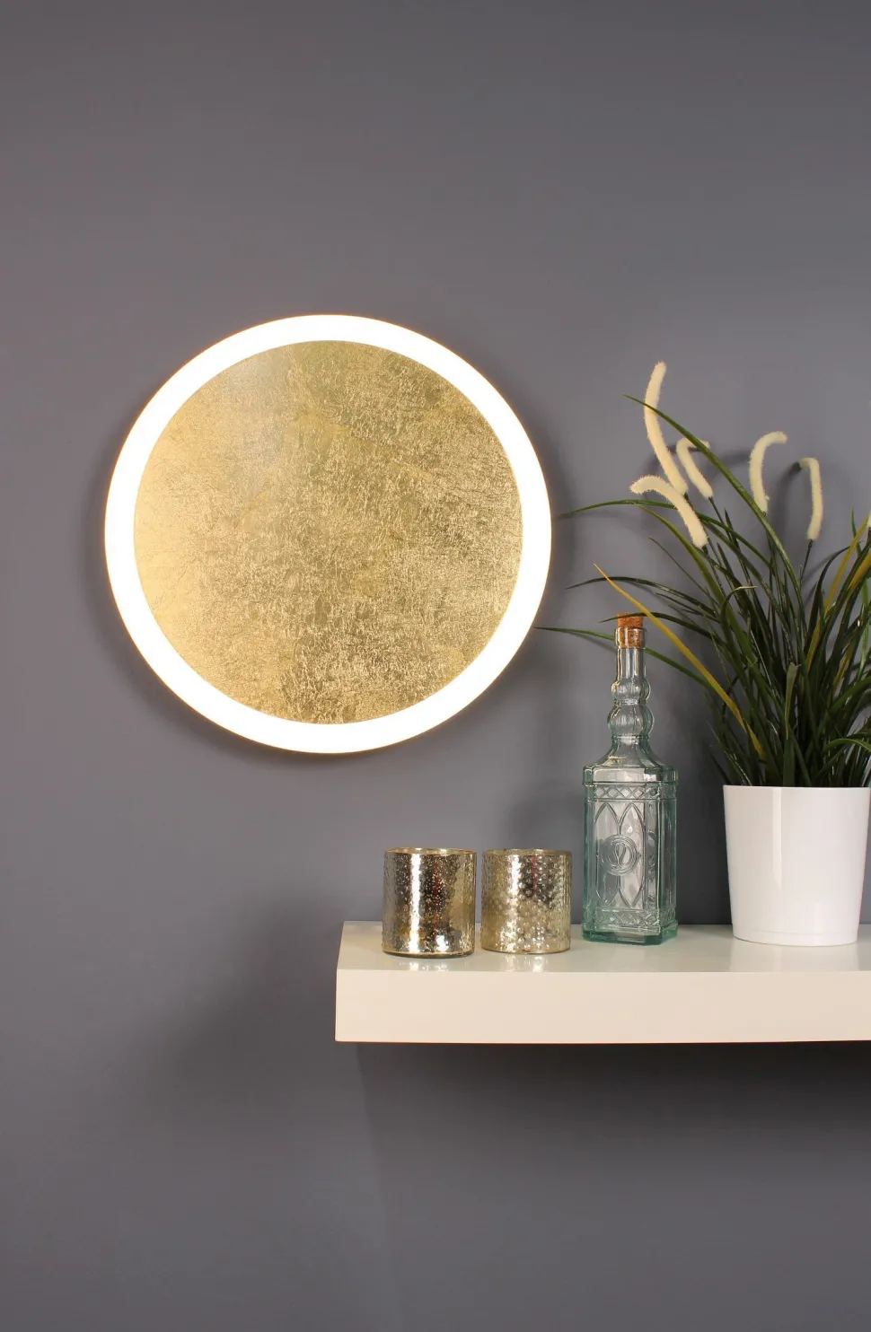 LED Wandlampe Gold Schwarz rund Ø40 cm 3500 K dimmbar