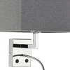 LED Wandlampe Grau Chrom Stoff