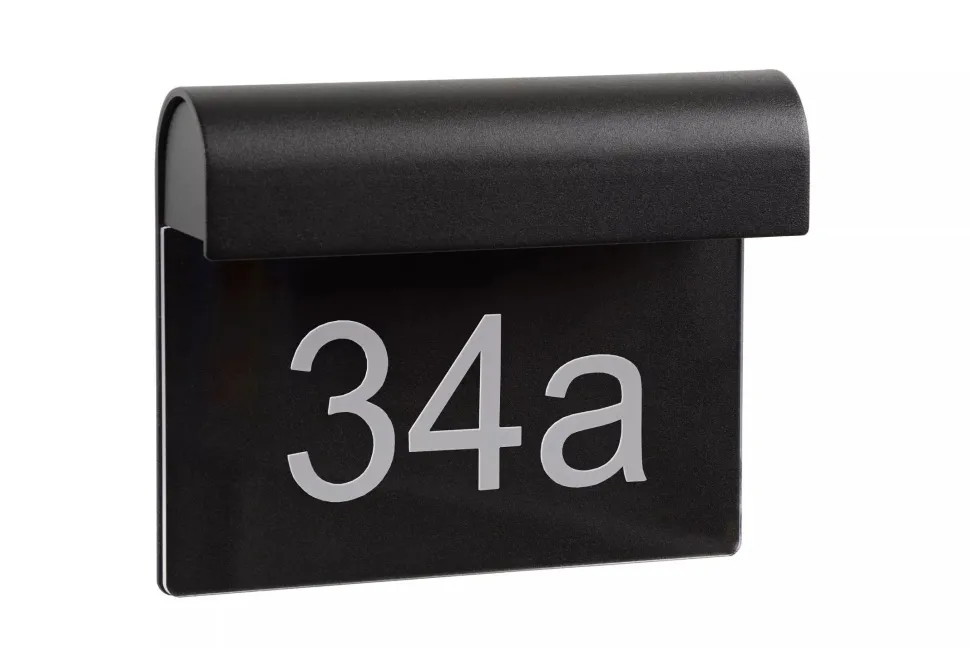 LED Wandlampe Hausnummer Aluminium Schwarz IP54 3000 K