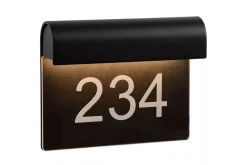 LED Wandlampe Hausnummer Aluminium Schwarz IP54 3000 K