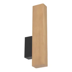 LED Wandlampe Holz Metall indirektes Licht 3000 K H: 31 cm