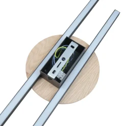 LED Wandlampe indirekt 3000 K Schwarz Natur Metall Holz Modern