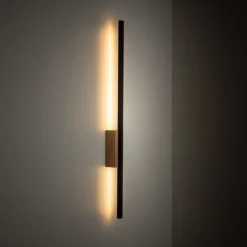 LED Wandlampe indirektes Licht 79 cm hoch Metall Holz 3000 K