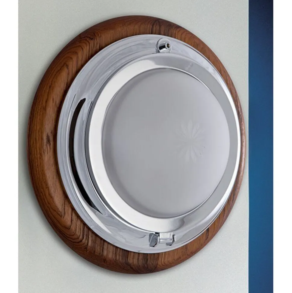LED Wandlampe LEGNO Chrom Messing rund Maritim Bad