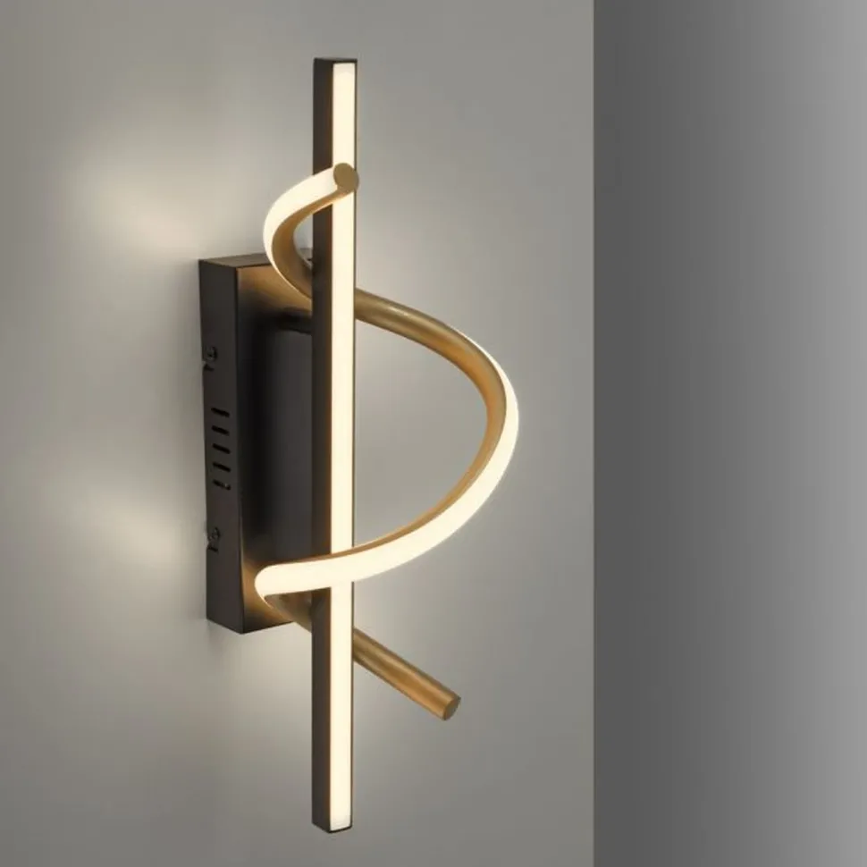 LED Wandlampe Metall dimmbar 3000 K Schwarz Messing