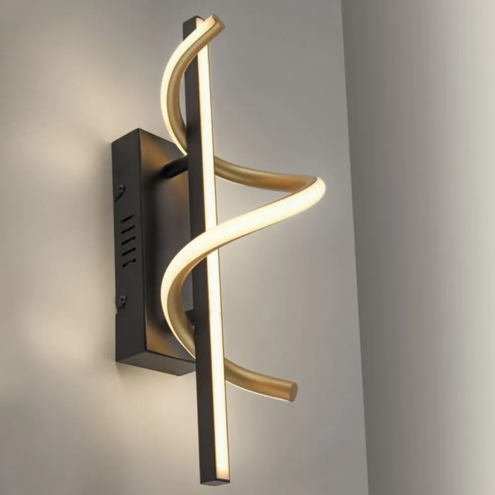 LED Wandlampe Metall dimmbar 3000 K Schwarz Messing