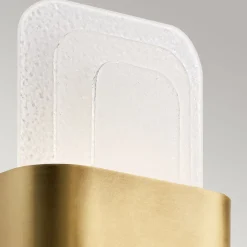 LED Wandlampe Metall Glas H: 43,2 cm in Messing Weiß