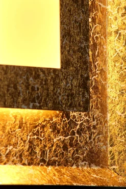 LED Wandlampe Metall in Gold B:32 cm Wand Decke dimmbar