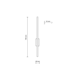 LED Wandlampe Schwarz 79 cm hoch indirekt 3000 K Metall