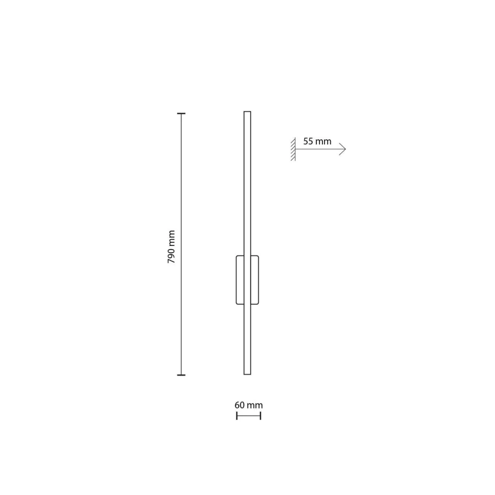 LED Wandlampe Schwarz 79 cm hoch indirekt 3000 K Metall