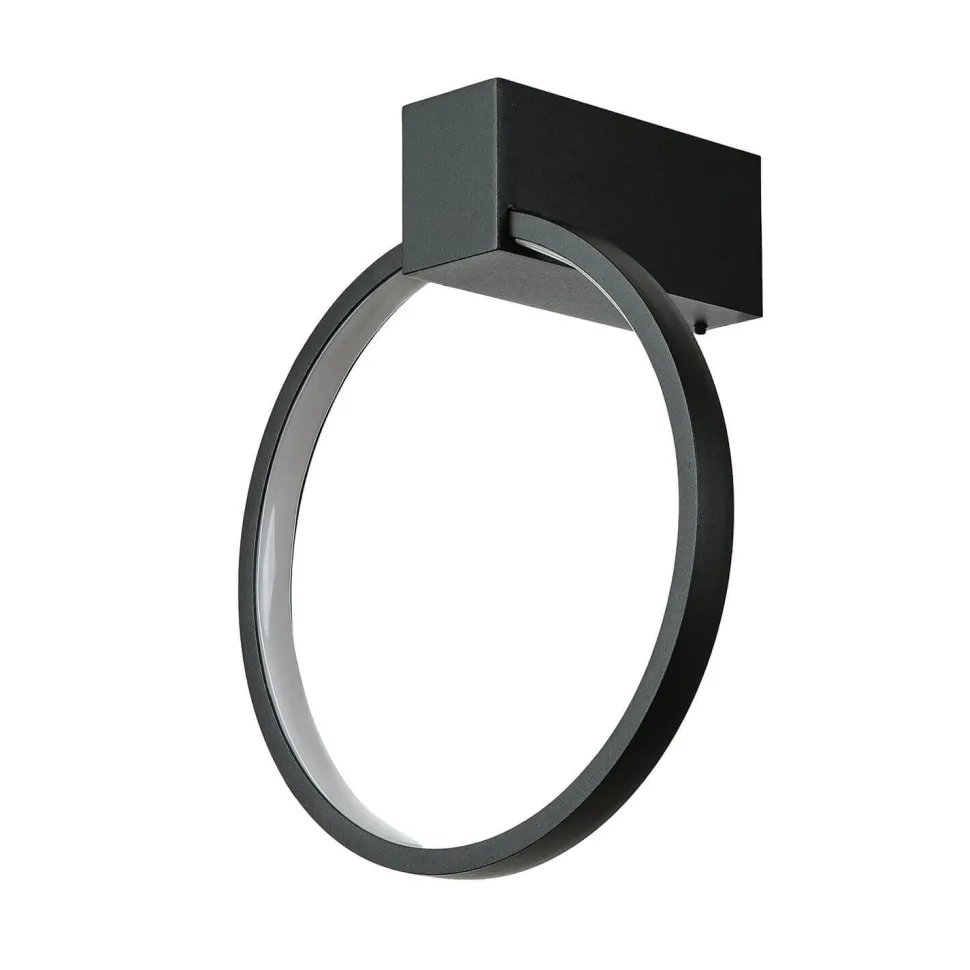 LED Wandlampe Schwarz 4000 K Ring Ø 18 cm dekorativ