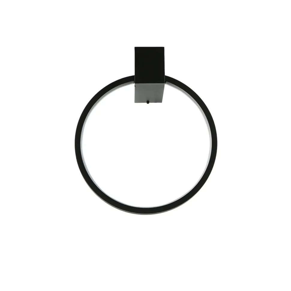 LED Wandlampe Schwarz 4000 K Ring Ø 18 cm dekorativ