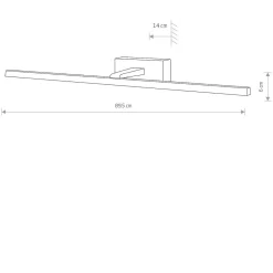 LED Wandlampe Schwarz Aluminium 3000 K Spiegel Bilder