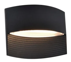 LED Wandlampe Schwarz Aluminium B:18 cm IP54 3000 K