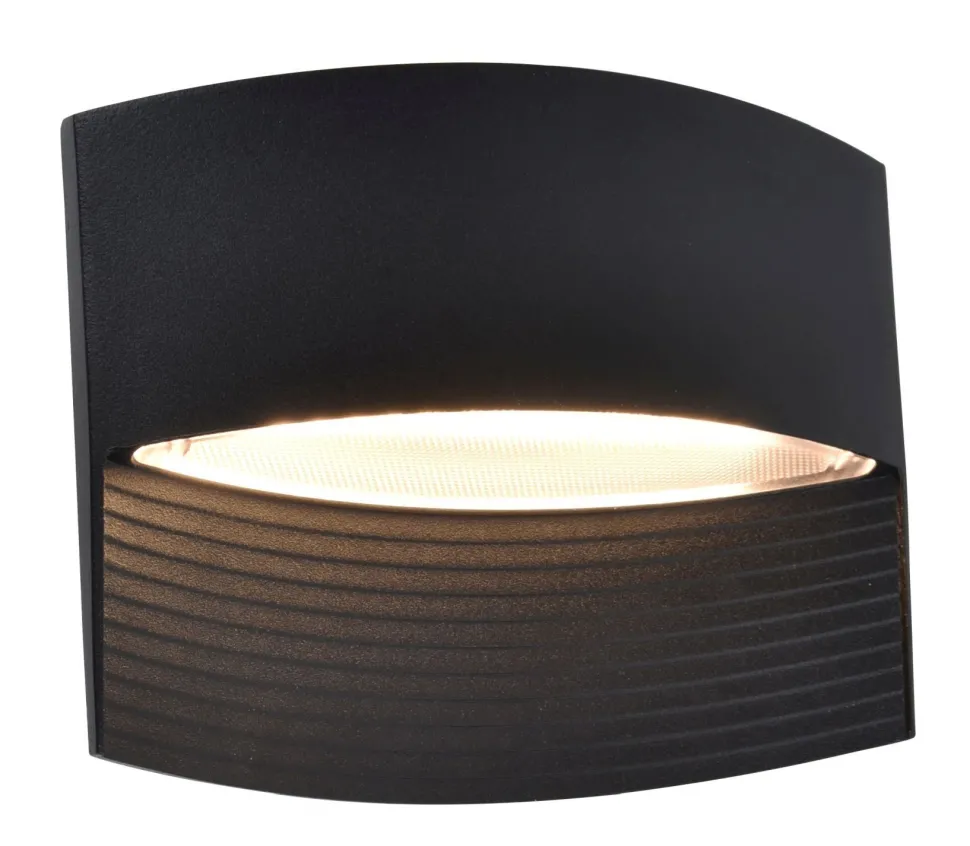 LED Wandlampe Schwarz Aluminium B:18 cm IP54 3000 K