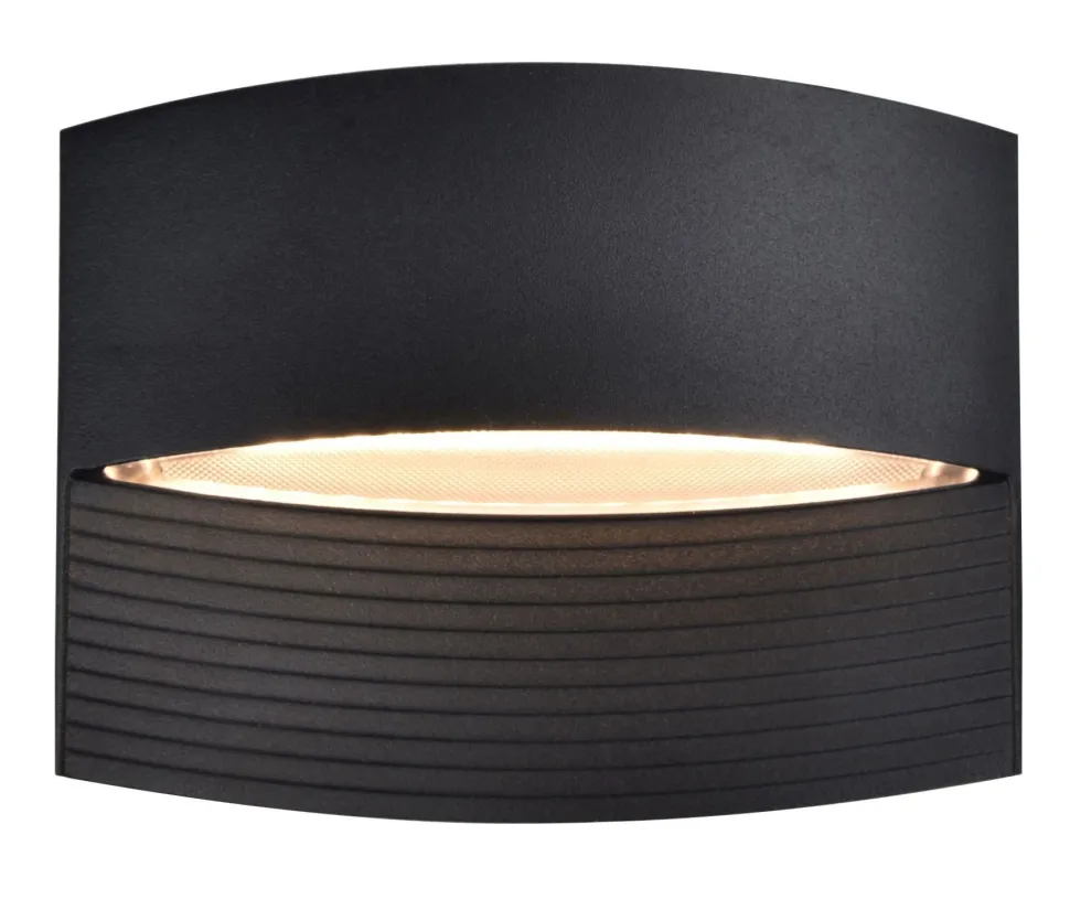 LED Wandlampe Schwarz Aluminium B:18 cm IP54 3000 K