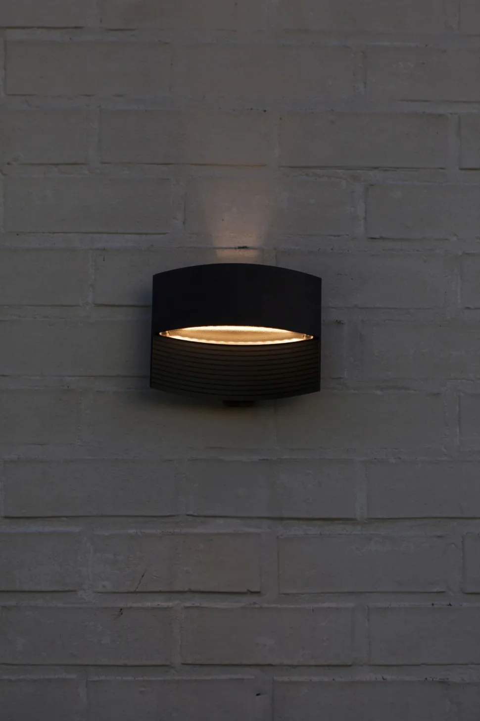 LED Wandlampe Schwarz Aluminium B:18 cm IP54 3000 K