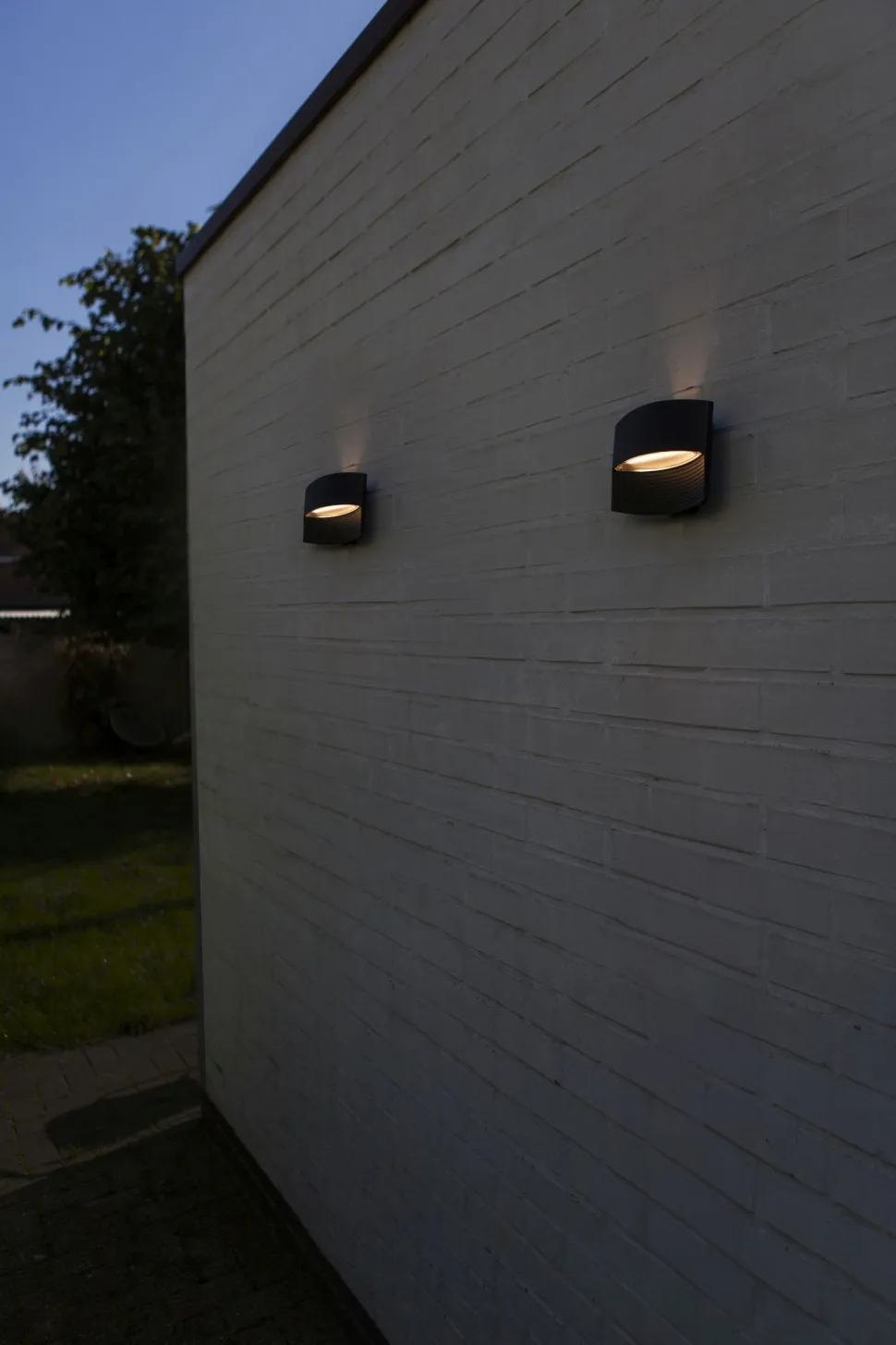 LED Wandlampe Schwarz Aluminium B:18 cm IP54 3000 K