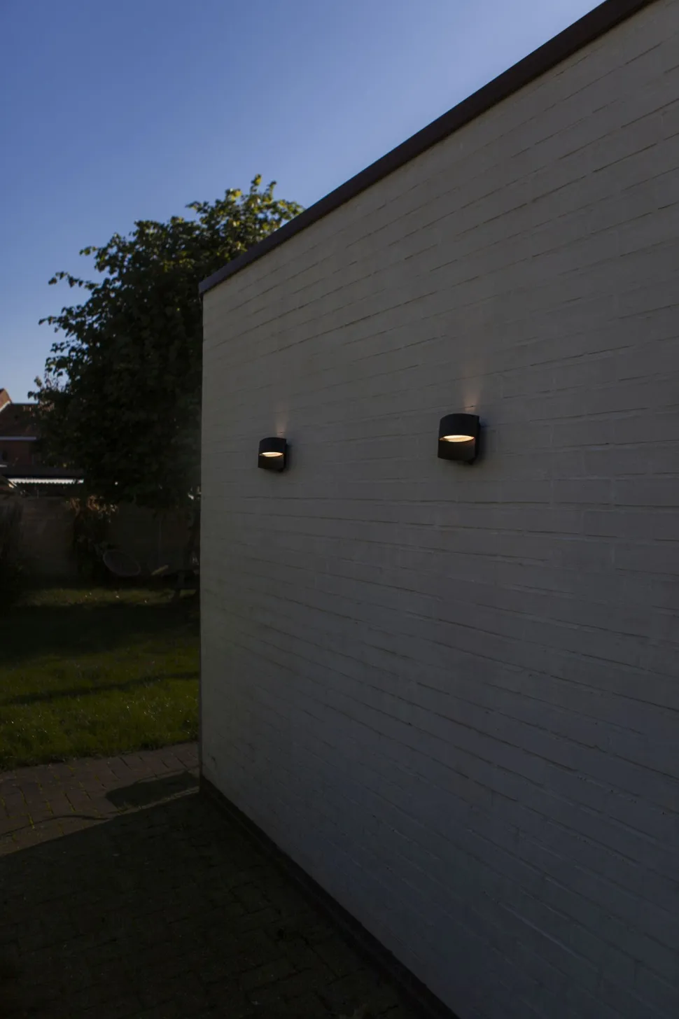 LED Wandlampe Schwarz Aluminium B:18 cm IP54 3000 K