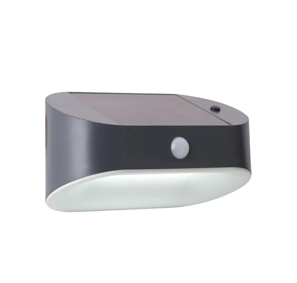 LED Wandlampe Solar Bewegungssensor Metall IP44 Outdoor