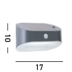 LED Wandlampe Solar Bewegungssensor Metall IP44 Outdoor