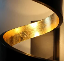 LED Wandlampe Spirale Schwarz Gold H:26 cm 3000 K 9 W