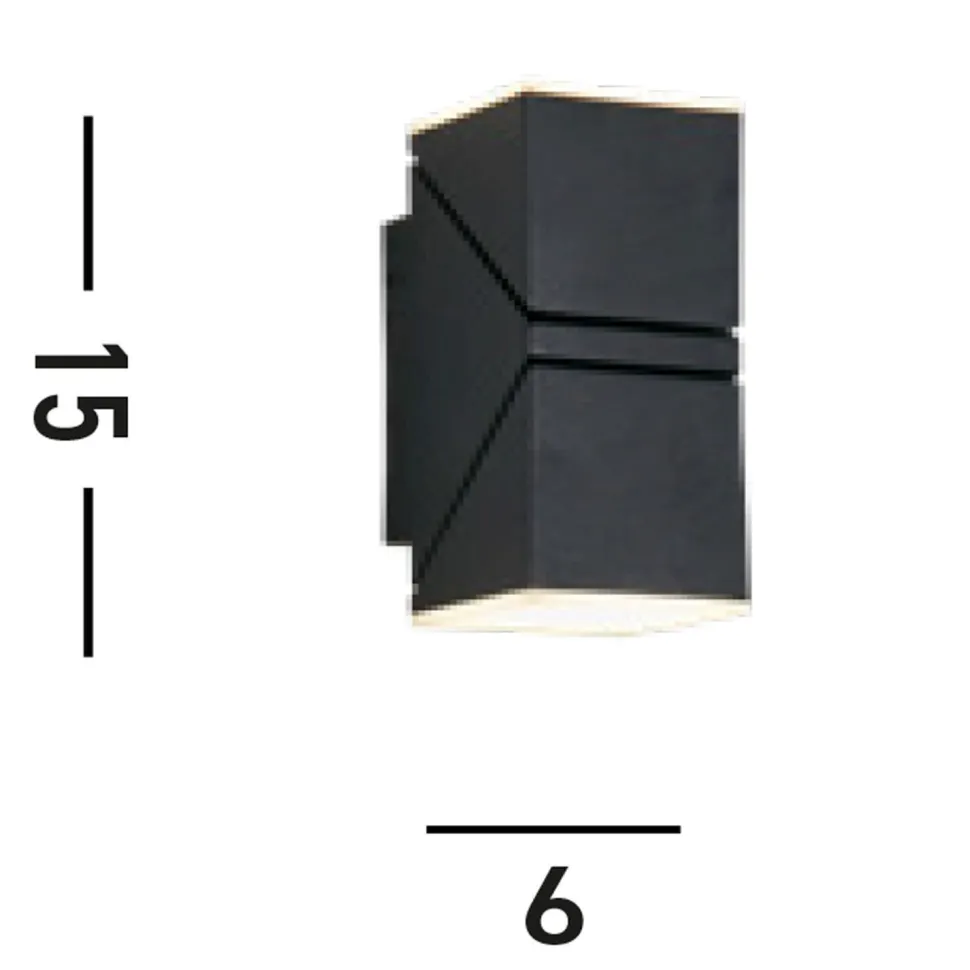 LED Wandlampe Up and Down Outdoor H:15 cm IP65 flexibel