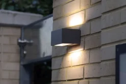 LED Wandlampe Up Down Aluminium Anthrazit B:14 cm IP54