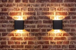 LED Wandlampe Up Down Aluminium IP44 3000 K Anthrazit