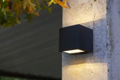 LED Wandlampe Up Down Schwarz B:8,5 cm IP54 850 lm 9 W