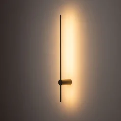 LED Wandleuchte Aluminium Seidenolive H:80 cm indirekt