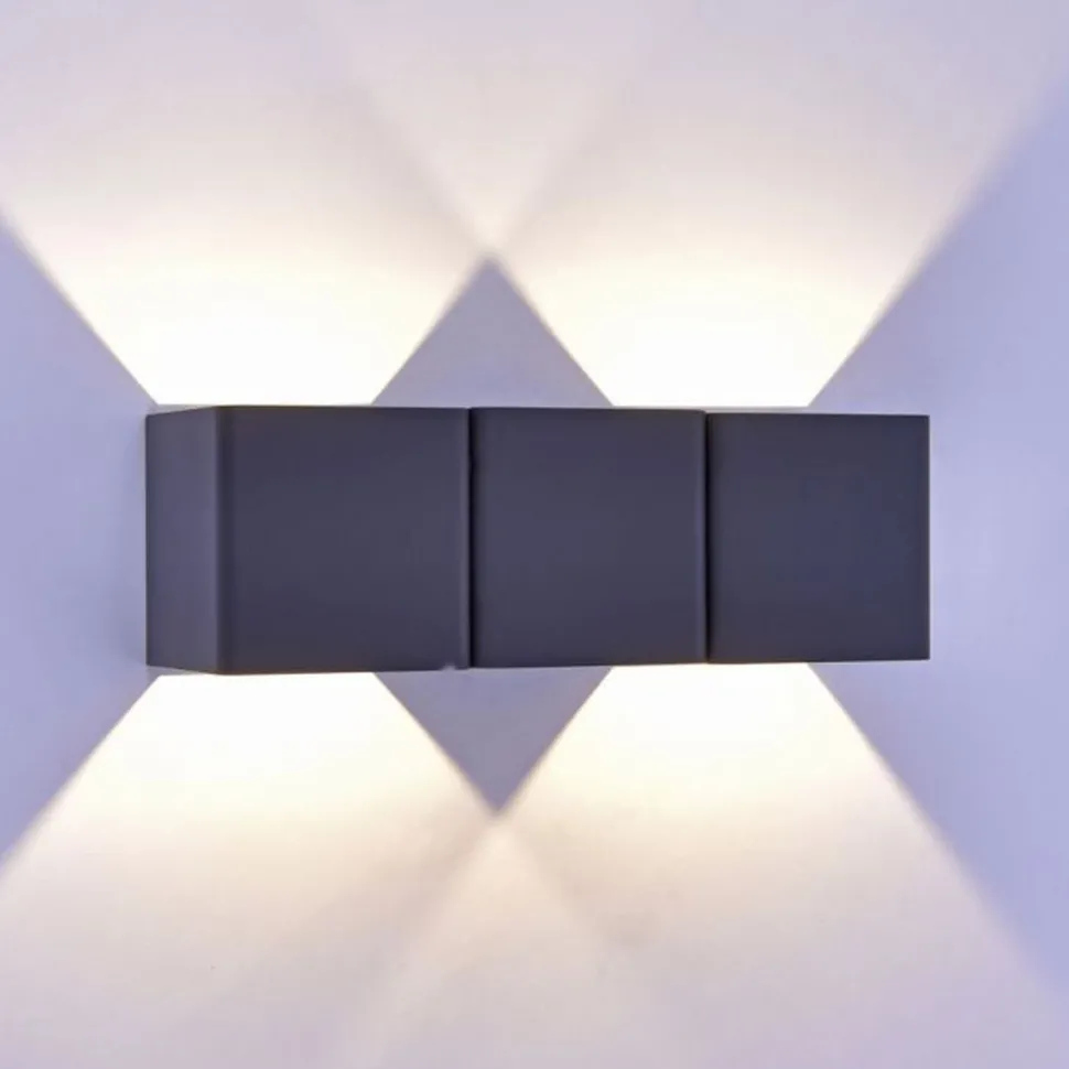 LED Wandleuchte außen Aluminium IP54 22,5 cm Anthrazit