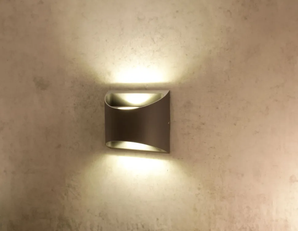 LED Wandleuchte Außen Aluminium IP44 B:13,1 cm Up Down