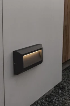 LED Wandleuchte Außen Aluminium Anthrazit IP54 B:23 cm