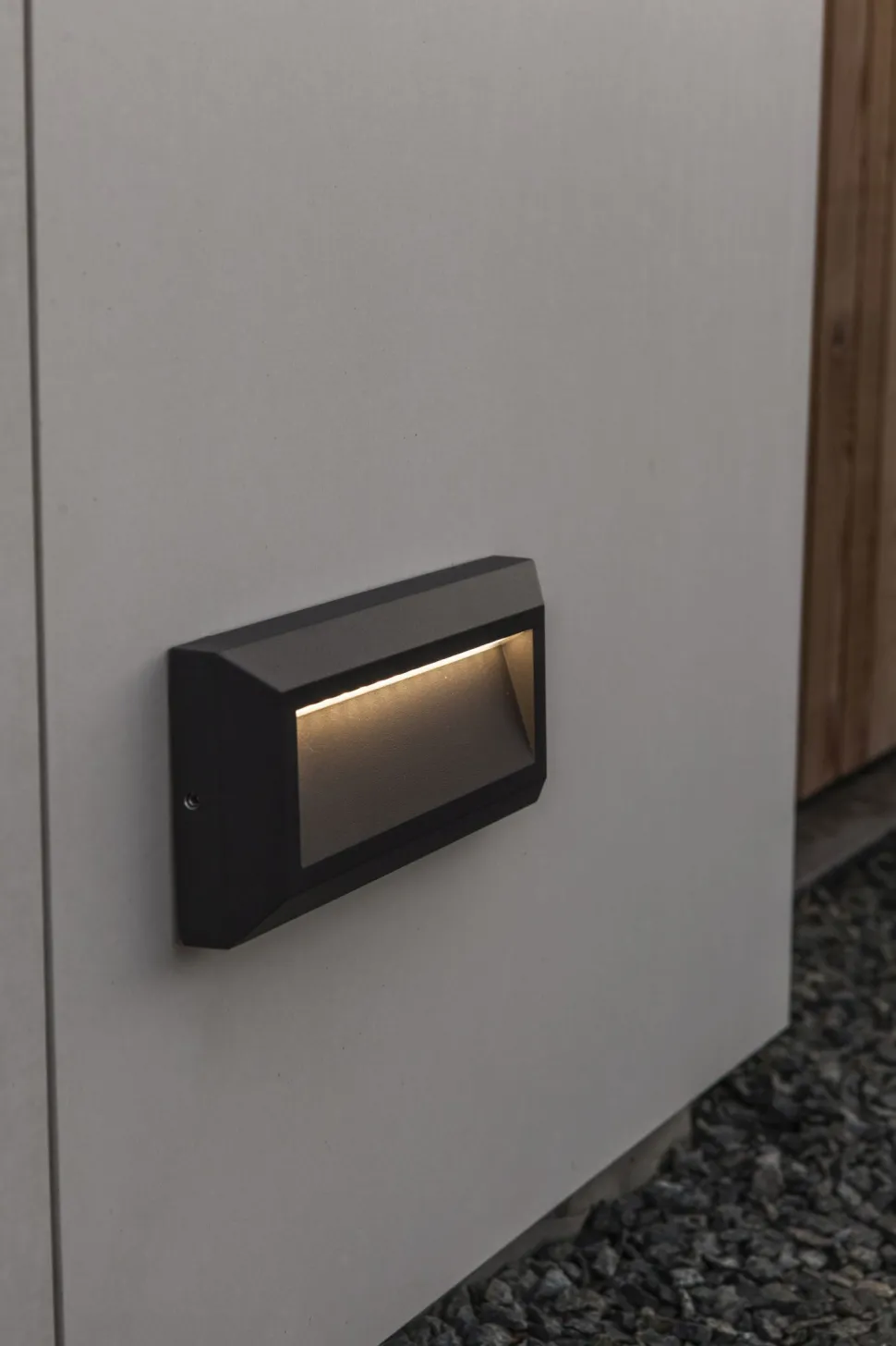 LED Wandleuchte Außen Aluminium Anthrazit IP54 B:23 cm