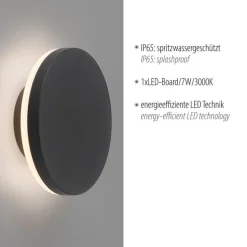 LED Wandleuchte außen Metall IP65 3000 K indirekt
