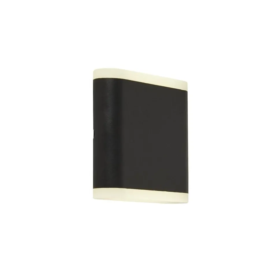 LED Wandleuchte außen Up Down IP44 Schwarz 4000 K H: 11 cm