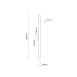 LED Wandleuchte Braun 100 cm lang indirektes 3000 K Metall