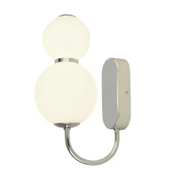 LED Wandleuchte Chrom Weiß 3000 K H: 28 cm Metall Glas