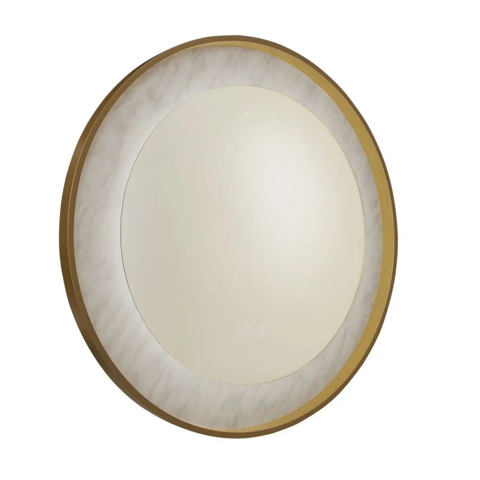 LED Wandleuchte dimmbar in Gold Weiß Touch IP44 Ø80 cm