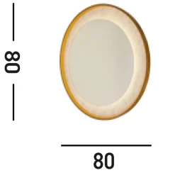 LED Wandleuchte dimmbar in Gold Weiß Touch IP44 Ø80 cm